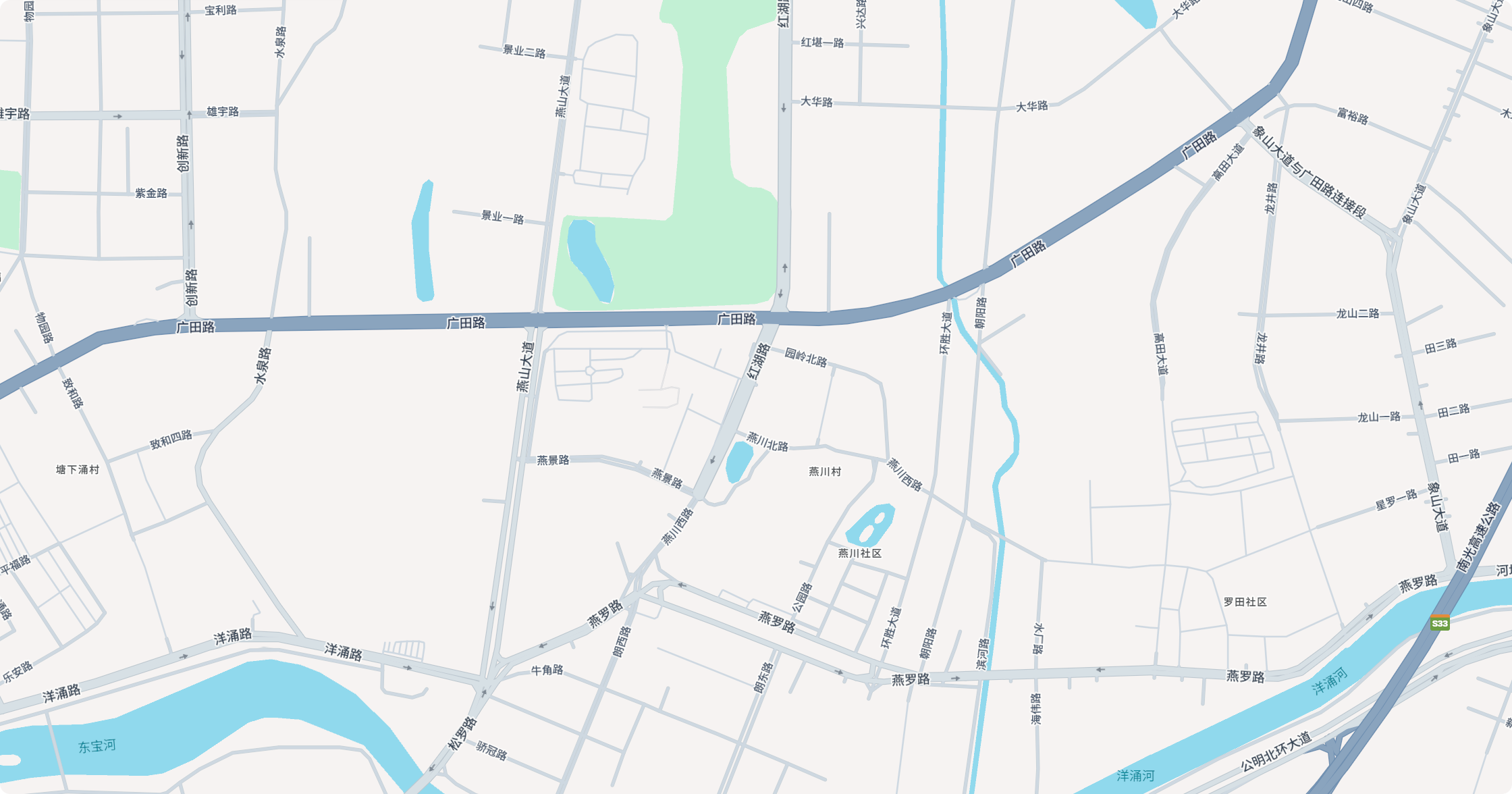 深圳市宝安区燕罗街道燕川社区红湖路142号（地图示意）